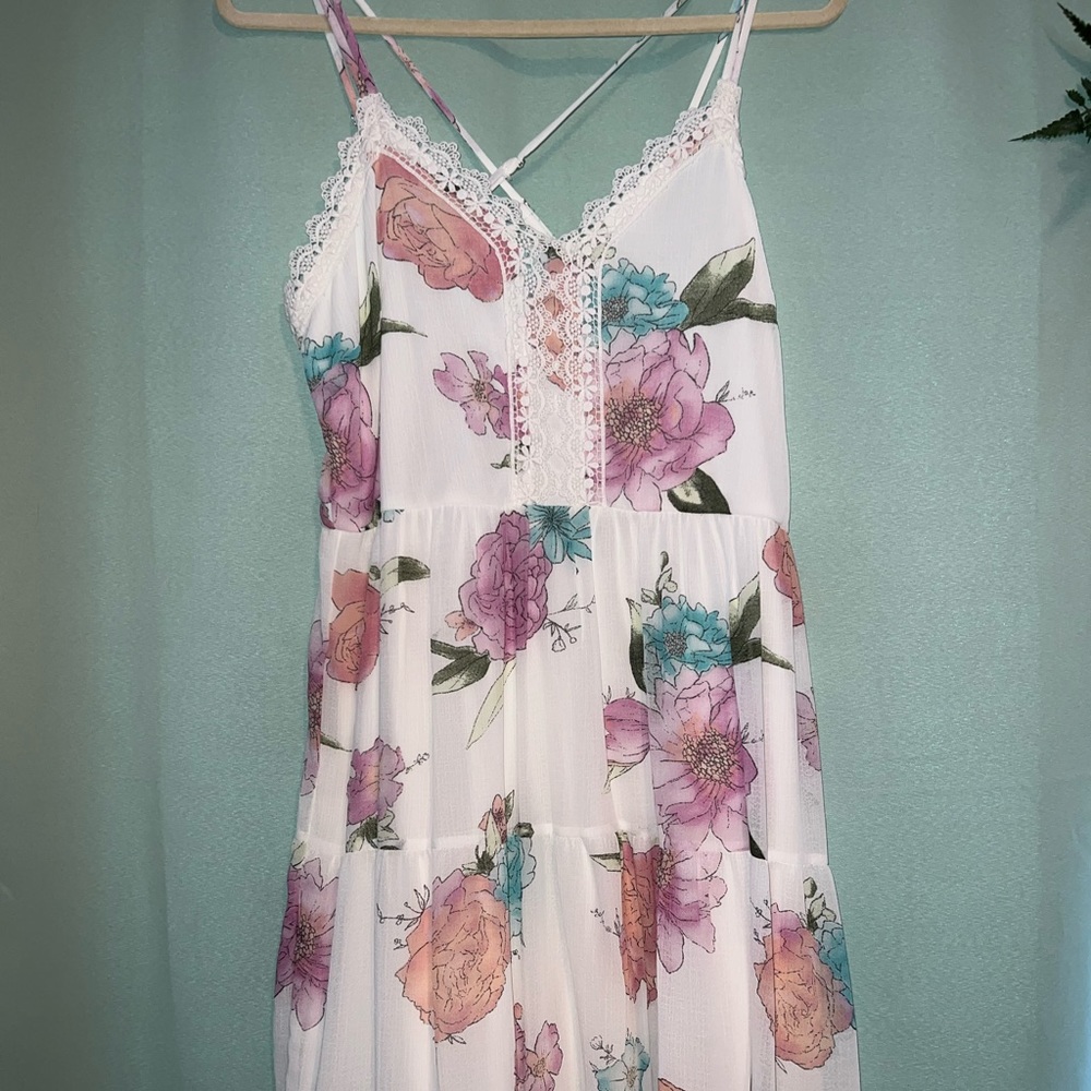 Off White Floral Dress